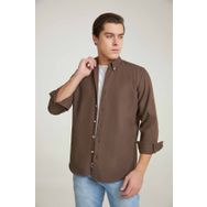 D's Damat 7HC02ORT13265 Regular Fit Kahverengi Düz Erkek Gömlek