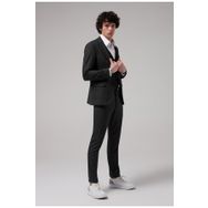 D's Damat 8HFY5ORTKMBN1 Slim Fit Antrasit Armürlü Kombinli Takım Elbise