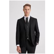 D's Damat 8HFY5ORTKMBN2 Slim Fit Siyah Düz Kombinli Takım Elbise