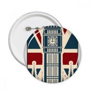 Dthinker 5 Adet L London Big Ben Union Jack Birleşik Krallık UK Yuvarlak İğneler Rozet Düğme Giysi Dekorasyon
