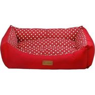 Dubex Tarte Kırmızı Benekli Dikdörtgen Small 50x38x19 cm Köpek Yatağı