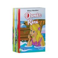 Dünya Masalları Seti 1 ve 2 Sınıflar İçin Eğik el Yazılı 10 Kitap Takım - Büyük Boy - kollektif