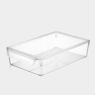 Dünya Plastik Şeffaf Kapaklı 20x32.5x7 cm Buzdolabı Organizer