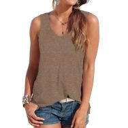 DUOEASE Scoop Kahverengi Kolsuz Kadın T-shirt