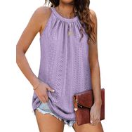 DUOEASE Tank Top Mor Askılı Kolsuz Kadın T-shirt