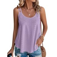 DUOEASE Tank Top Mor Kolsuz Spagetti Kadın T-shirt