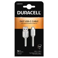Duracell 1 mt USB-A to USB-C Standart Beyaz Şarj Kablosu