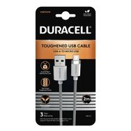 Duracell 2 mt USB-A to Micro Örgülü Beyaz Şarj Kablosu