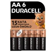 Duracell Alkalin AA Kalem Pil 1,5V LR6/MN1500, 6'lı Siyah Paket