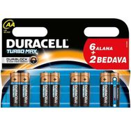 Duracell Turbo Max Alkalin AA 8'li Kalem Pil