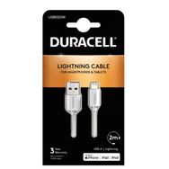 Duracell USB5022 2 mt USB-A to Lightning Mfi Beyaz Şarj Kablosu