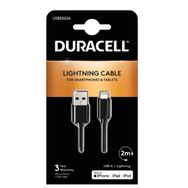 Duracell USB5022 2 mt USB-A to Lightning Mfi Siyah Şarj Kablosu