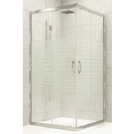Durul 100X100 cm Kare 5 mm Çizgili Cam Yükseklik 190 cm Duşakabin
