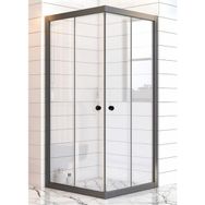 Durul 70x105 cm Kare Siyah Profil Şeffaf Cam Duşakabin