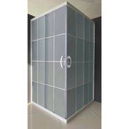 Durul 75x130 cm Kare 5 mm Buzlu Beyaz Çizgi Yükseklik 190 cm Duşakabin
