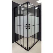 Durul 80X120 cm Dikdörtgen 5 mm Orta Buzlu Siyah Çizgi Yükseklik 190 cm Duşakabin