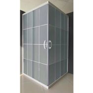 Durul 85x100 cm Kare 5 mm Buzlu Beyaz Çizgi Yükseklik 190 cm Duşakabin