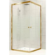 Durul 90x135 cm Altın Profil 5 mm Çizgili Cam Duş Teknesiz Duşakabin