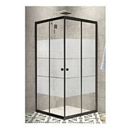 Durul Box 100x110 cm Siyah Kumlama Duşakabin Camı