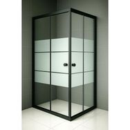 Durul Box 105x110 cm Siyah Kumlama Duşakabin Camı