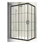 Durul Dikdörtgen 5 mm Komple Buzlu Siyah Karolaj Yükseklik 190 cm 110x120 cm Duşakabin