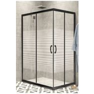 Durul Dikdörtgen 5 mm Komple Buzlu Siyah Karolaj Yükseklik 190 cm 80x110 cm Duşakabin
