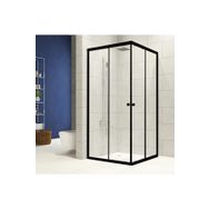 Durul Dikdörtgen 5 mm Komple Buzlu Siyah Karolaj Yükseklik 190 cm 90x110 cm Duşakabin