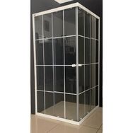 Durul Kare 4 mm Şeffaf Cam Beyaz Çizgi Yükseklik 180 cm Duşakabin