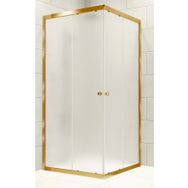 Durul Kare Altın Profil Buzlu Cam 75X120 cm Duşakabin