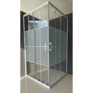 Durul Kare ve Dikdörtgen 5 mm Ortası Buzlu Beyaz Çizgi 190 cm Duşakabin