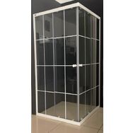 Durul Kare ve Dikdörtgen Beyaz Çizgi 4 mm Temper Cam 180 cm Duşakabin