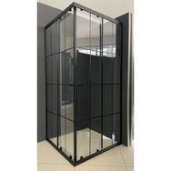 Durul Kare ve Dikdörtgen Siyah Çizgi 4 mm Temper Cam Yükseklik Duşakabin