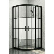 Durul Oval Siyah Çizgi Ortası Buzlu 5 mm Yükseklik 190 cm 100x100 cm Duşakabin