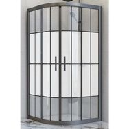 Durul Oval Siyah Çizgi Ortası Buzlu 5 mm Yükseklik 190 cm 100x100 cm Duşakabin