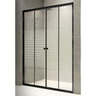 Durul Siyah Çizgili 4 mm Ön Cephe 172x180 cm Yükseklik Cam Duşakabin