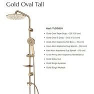 Duş Seti Tall Tepe, Gold Oval, Su Akışı: 1+1, Gold/altın