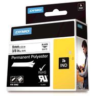 Dymo 18482 9 mm 5.5 m Beyaz-Siyah Rhinopro Sabit Polyster Şerit