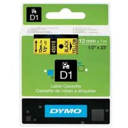 Dymo 45018 12 mm x 7 m Sarı - Siyah Plastik Etiket