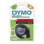 Dymo 59424 Letratag 12 mm x 4 mt Plastik Kırmızı Şerit