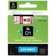 Dymo D1 45015 Beyaz-Kırmızı 12 mm 7 m Yedek Şerit