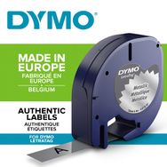 Dymo S0721730 LetraTag 12 mm x 4 mt Gri Metalik Şerit