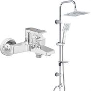 E.C.A Dalia Banyo Bataryası ve T-May Paslanmaz Krom Banyo Çam Kare Tepe Duş Takımı Seti