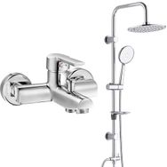 E.C.A Delta Banyo Bataryası + T-May Banyo Bostan Oval Tepe Paslanmaz Krom Duş Seti