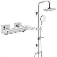E.C.A Icon Banyo Bataryası + T-May Banyo Bostan Oval Tepe Paslanmaz Krom Duş Seti