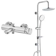 E.C.A Myra Banyo Bataryası+ T-May Banyo Bostan Oval Tepe Paslanmaz Krom Duş Seti