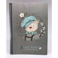 Easy Notes Ayı Desenli A4 80 Yaprak Karton Kapak Spiralli Defter