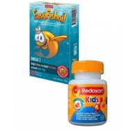 EasyFishoil Omega 3 Limon Portakal Çiğnenebilir 30 Jel Tablet + Redoxon Kids 60 Çiğnenebilir Tablet