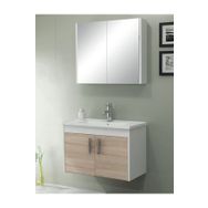 Ece Banyo Gama 80 cm Sonomo Meşe Beyaz Banyo Dolabı