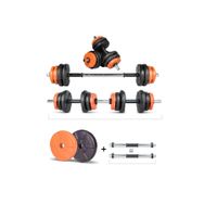 Ecgspor 17 kg Multifonksiyonel Turuncu Siyah Halter Seti ve Dambıl Seti