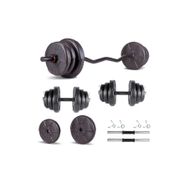 Ecgspor Hero Serisi 25 kg Z Bar Dambıl Seti ve Fitness Ağırlık Seti